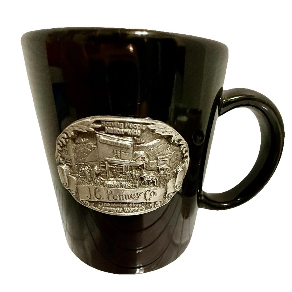 J C PENNEY‎ BLACK  PEWTER MEDALLION KEMMERER WY  STORE Mother Store Mug